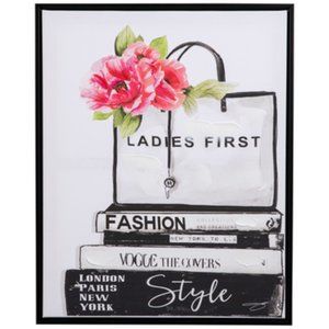 Glam Fashion Painting Vogue Bag Books Wall Decor
